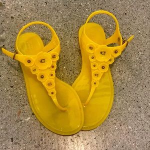 Coach yellow jelly sandals